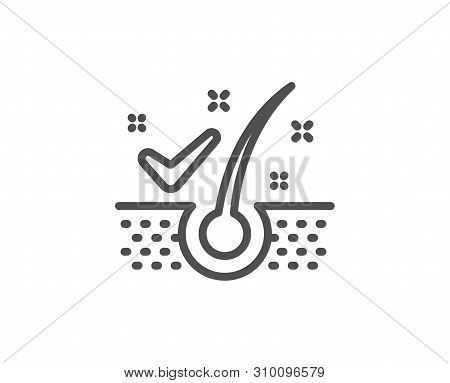 Anti-dandruff Flakes Line Icon. Dandruff Shampoo Sign. Clean Hair Symbol. Quality Design Element. Li