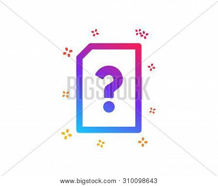 Unknown Document Icon. File With Question Mark Sign. Untitled Paper Page Concept Symbol. Dynamic Sha