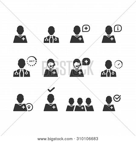 Beautiful, Meticulously Designed Doctor Icon Set (grey Version)