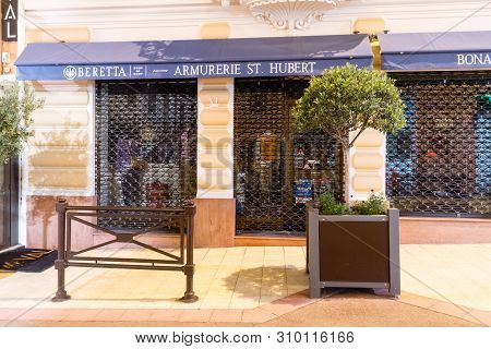 Monaco-ville, Monaco - June 2, 2019: Beretta Shop In Shop Armurerie St. Hubert.