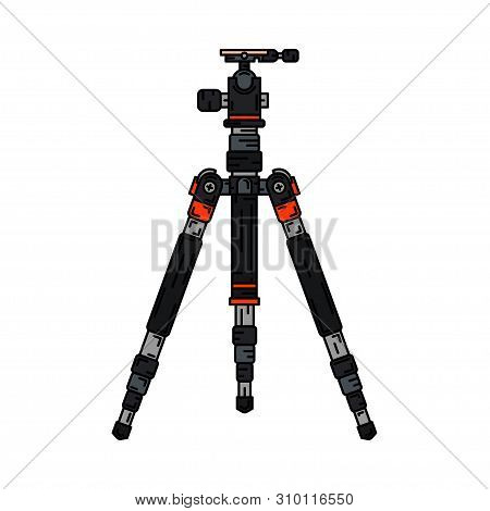 Color Flat Vector Icon Digital Photographer Professional Equipment. Photography Art. Photographic Ca