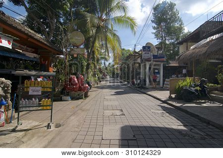 Ubud, Bali, Indonesia - 17th May 2019 : View On The Jalan Bilsma Road One Of The Most Characteristic