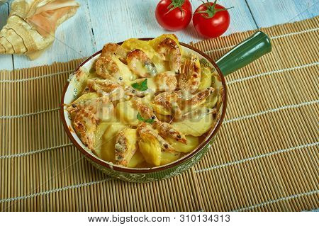 Portuguese Shrimp  Potato Gratin