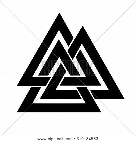 Valknut Symbol Icon With A White Background