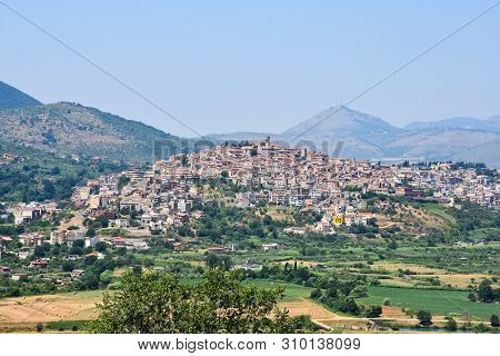 View Of The Historic Town Of Priverno, In The Lazio Region.