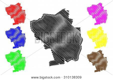 Goh-djiboua District (ivory Coast, Republic Of Cote Divoire) Map Vector Illustration, Scribble Sketc