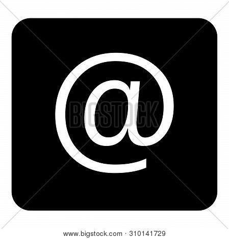 Dog And Mail Vector Icon. Vector White Illustration On Black Ba