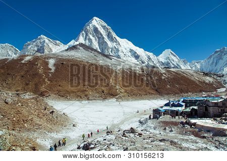 View Of Mount Pumori Seen From Gorak Shep, Everest Base Camp Trek, Nepal