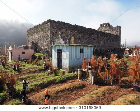 San Juan Chamula, Mexico On February 2018: Church At Mayan Cemetery In Mexican Town At State Of Chia