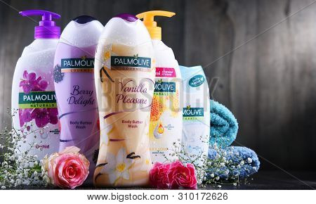 Containers Of Palmolive Cosmetics.