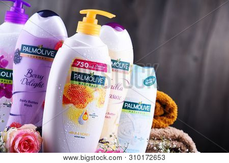 Containers Of Palmolive Cosmetics.