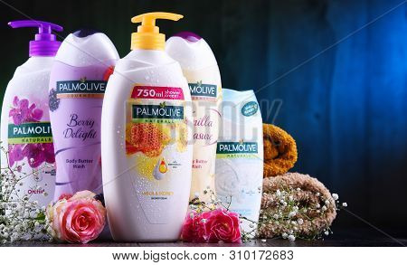 Containers Of Palmolive Cosmetics.