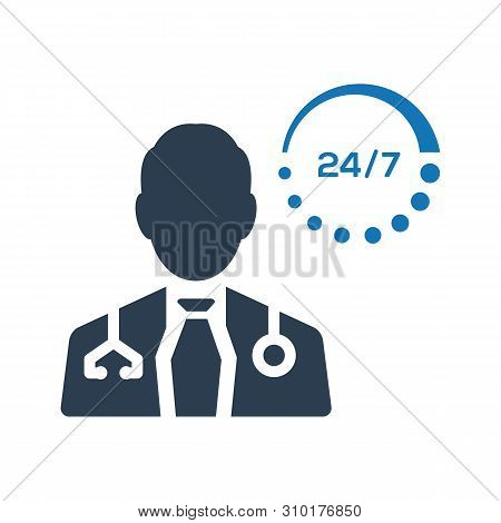 Beautiful, Meticulously Designed Doctor Duty On Time Icon