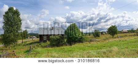 Panoramic View Of The Russian Village In Summer. Village Of Visim, Sverdlovsk Region, Russia.