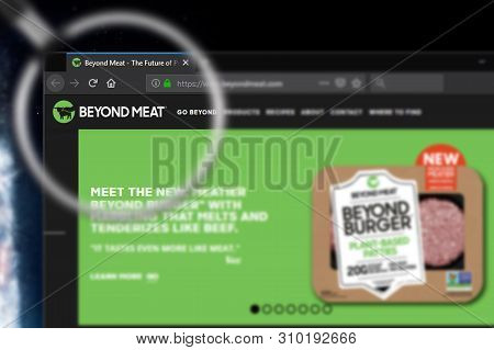 Novosibirsk, Russia - July 08, 2019 - Illustrative Editorial Of Beyond Meat Inc Website Homepage. Be
