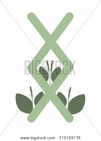 Fleece Scandinavia. Illustration Of The Runes Inguz. The Symbol Of The Letter Futhark. Spiritual Eso