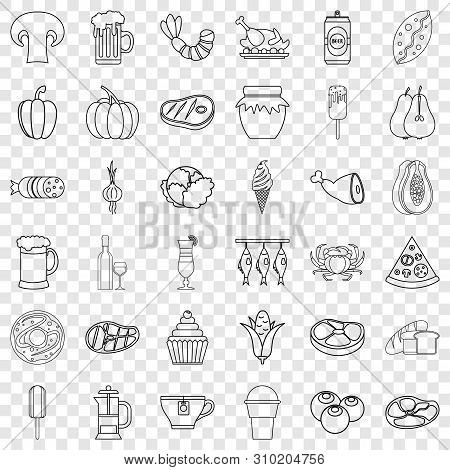 Bottle Icons Set. Outline Style Of 36 Bottle Vector Icons For Web For Any Design