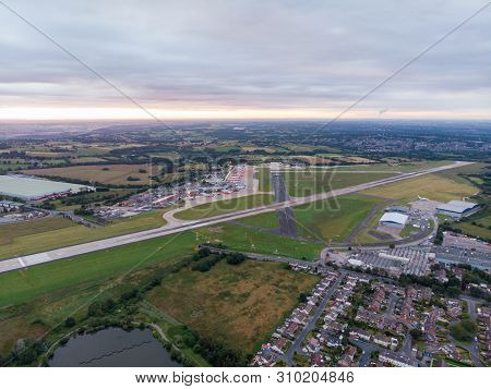 Aerial Photo Of The Famous Leeds And Bradford Airport Located In The Yeadon Area Of West Yorkshire I