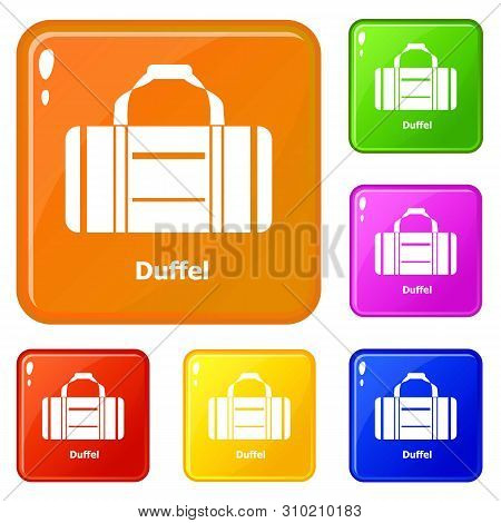 Duffel Icons Set Collection Vector 6 Color Isolated On White Background