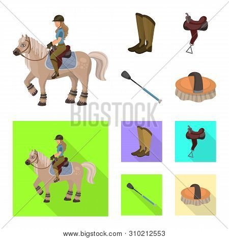 Vector Illustration Of Equipment And Riding Icon. Set Of Equipment And Competition Stock Symbol For 