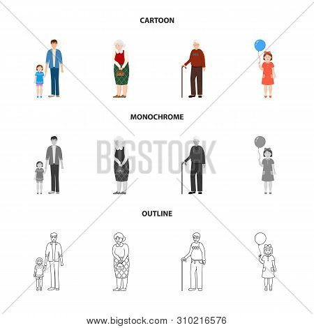Isolated Object Of Character And Avatar Icon. Collection Of Character And Portrait Stock Symbol For 