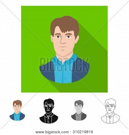 Vector Design Of Man And Face Sign. Collection Of Man And Young Vector Icon For Stock.
