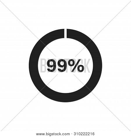 Circle Loading Icon Template. Update Or Loading Symbol For Web Or Application. 99 Percent.