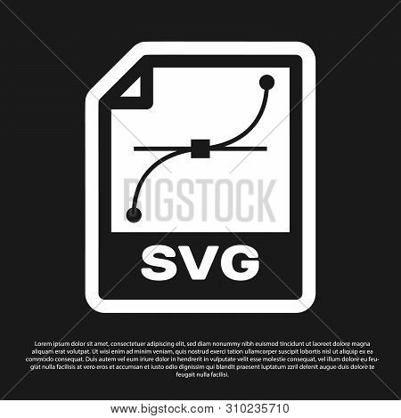 Black Svg File Document Icon. Download Svg Button Icon Isolated On Black Background. Svg File Symbol