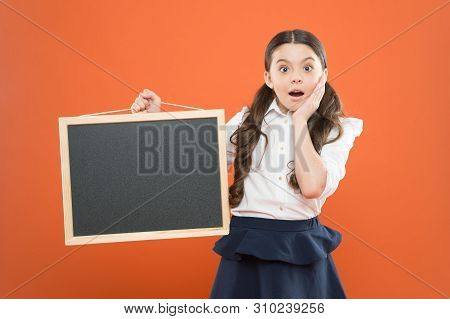 Oh My God. Surprised Pupil In School Uniform. Copy Space. Commercial Marketing Conept. Business Scho