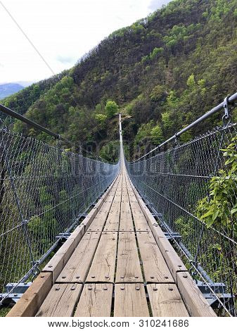 Tibetan Bridge Carasc Or Ponte Tibetano Valle Di Sementina Or Tibetische Brucke Carasc, Monte Carass