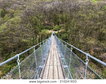 Tibetan Bridge Carasc Or Ponte Tibetano Valle Di Sementina Or Tibetische Brucke Carasc, Monte Carass