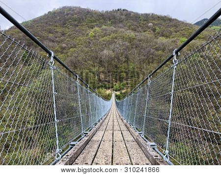 Tibetan Bridge Carasc Or Ponte Tibetano Valle Di Sementina Or Tibetische Brucke Carasc, Monte Carass