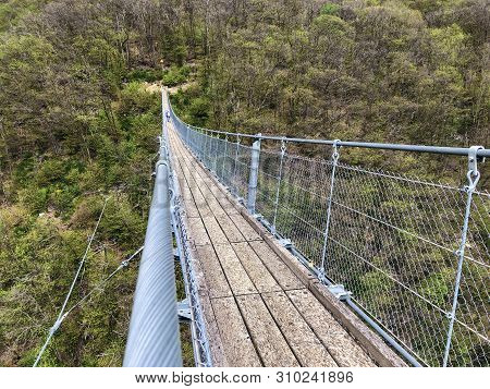 Tibetan Bridge Carasc Or Ponte Tibetano Valle Di Sementina Or Tibetische Brucke Carasc, Monte Carass