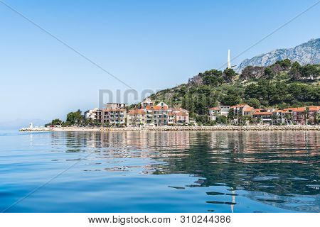 Beautiful Podgora Village In Makarska Riviera With Adriatic Sea, Croatia
