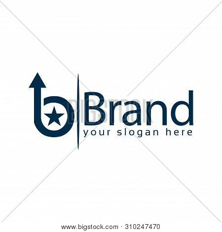 Letter B Stock Logo, B Initial., Flat Designs. Arrow Up