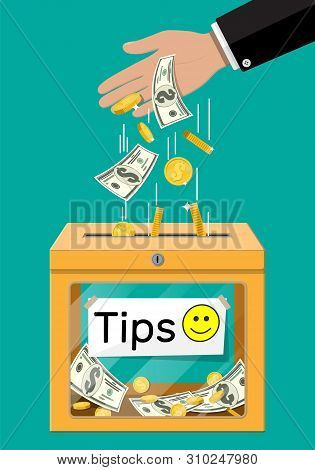 Orange Tip Box Full Of Cash. Thanks For The Service. Money For Servicing. Good Feedback Or Donation.