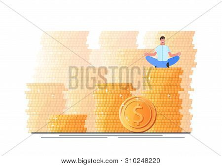 Wealth. Successful Businessman. Financial Independence. Effective Management. Vector Illustration. -
