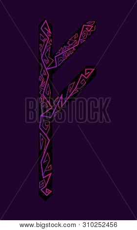 Fehu Rune. Ancient Scandinavian Runes. Runes Senior Futarka. Magic, Ceremonies, Religious Symbols. P