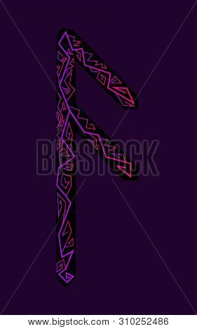 Rune Ansuz. Ancient Scandinavian Runes. Runes Senior Futarka. Magic, Ceremonies, Religious Symbols. 