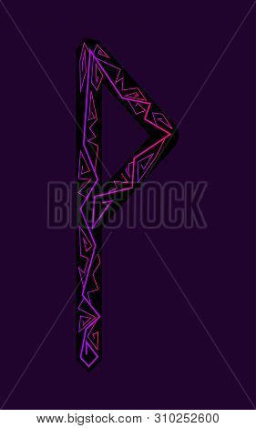 Rune Wunjo. Ancient Scandinavian Runes. Runes Senior Futarka. Magic, Ceremonies, Religious Symbols. 
