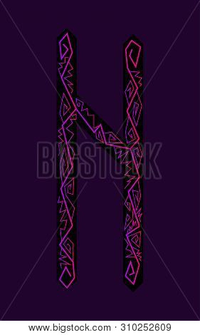 Fleece Hagalaz. Ancient Scandinavian Runes. Runes Senior Futarka. Magic, Ceremonies, Religious Symbo