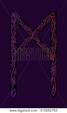 Mannaz Rune. Ancient Scandinavian Runes. Runes Senior Futarka. Magic, Ceremonies, Religious Symbols.