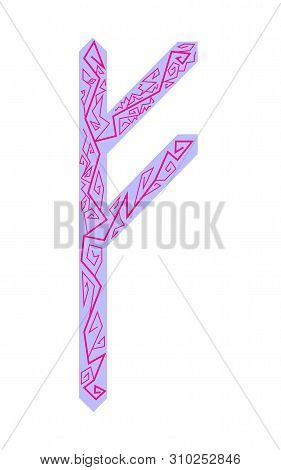 Fehu Rune. Ancient Scandinavian Runes. Runes Senior Futarka. Magic, Ceremonies, Religious Symbols. P