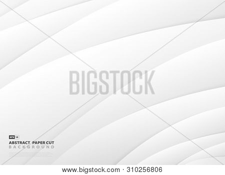 Abstract Gradient Gray And White Stripe Line Pattern Design Background. Vector Eps10