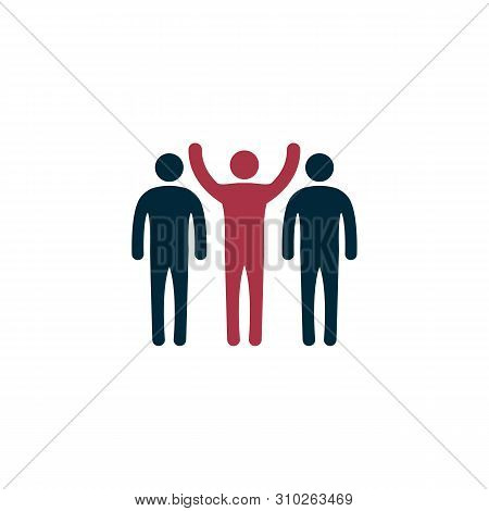 Man With The Idea Of Happy Rather Than Ordinary People. Vector Symbol