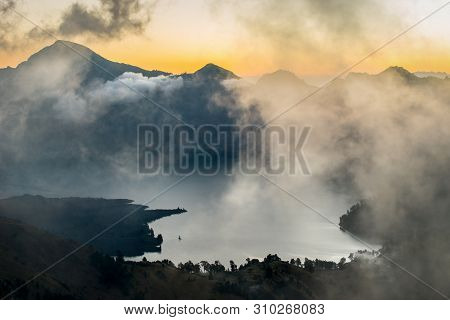 Sembalun Creater Rim Of The Mount Rinjani Or Gunung Rinjani. Lombok - Indonesia.