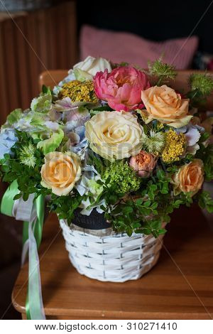 The Most Beautiful Bouquet Of Flowers From Anemone Rose Ranunculus Mattiola Tulip Eucalyptus Narciss
