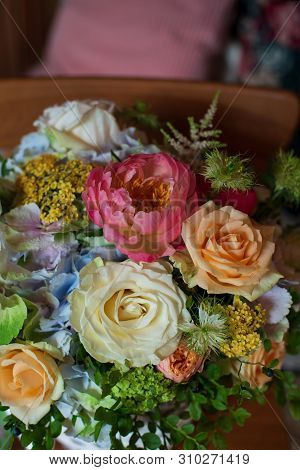 The Most Beautiful Bouquet Of Flowers From Anemone Rose Ranunculus Mattiola Tulip Eucalyptus Narciss