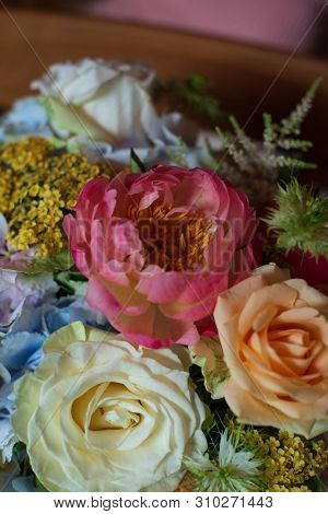 The Most Beautiful Bouquet Of Flowers From Anemone Rose Ranunculus Mattiola Tulip Eucalyptus Narciss