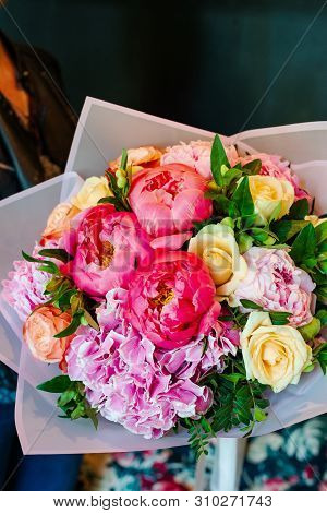 The Most Beautiful Bouquet Of Flowers From Anemone Rose Ranunculus Mattiola Tulip Eucalyptus Narciss